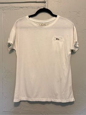 Zara White Short Sleeve Crew Pocket Tee